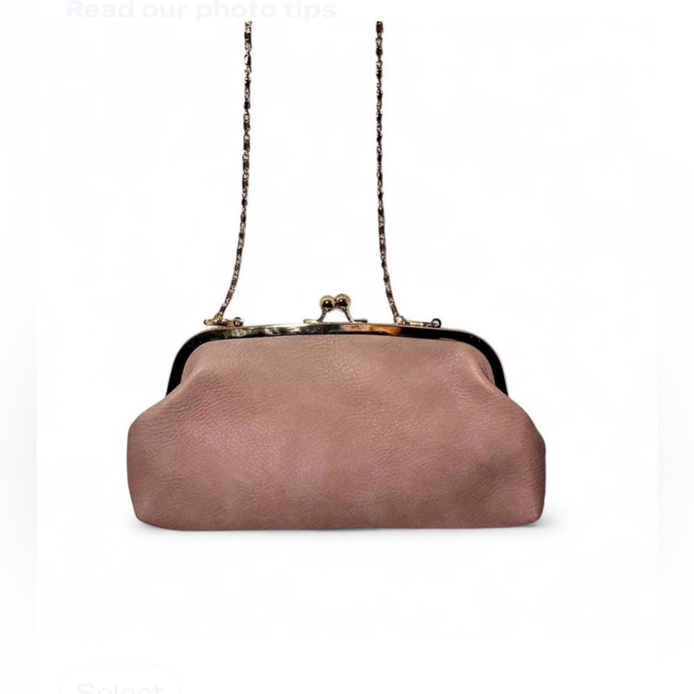 NWOT - Chic Dusty Pink Clutch with Chain Strap